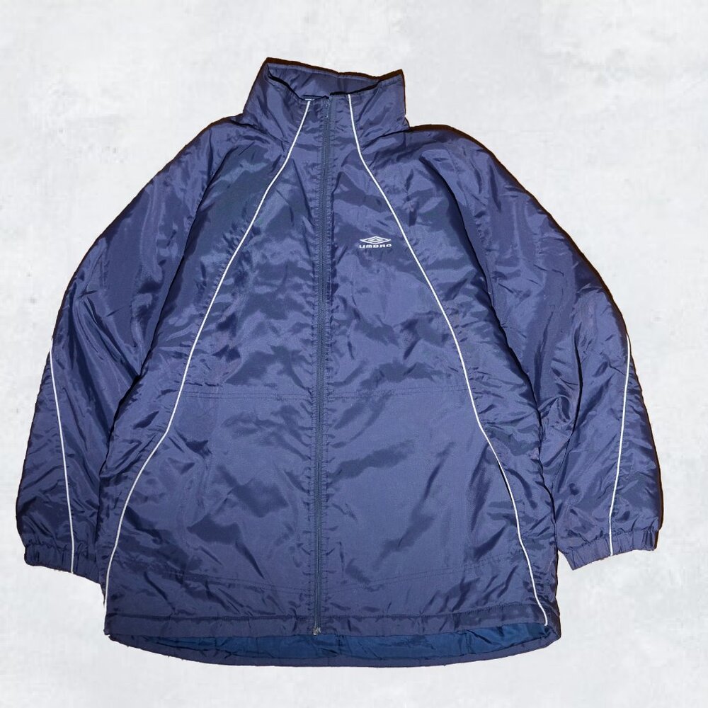 Vintage Umbro size L Nylon Track/Soccer jacket w packable hood